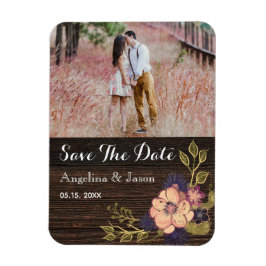 Imán Boda Floral Rústica Salva La Invitación A La Fecha