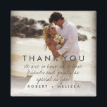 Imán Boda Foto Gracias Favor Del Mensaje<br><div class="desc">Gracias a los imanes de este día de bodas personalizado es la manera perfecta de agradecerles a sus invitados bodas. Personalizar con tu foto,  mensaje de agradecimiento y nombres. Se puede usar como agradecimiento o como favores de boda.</div>