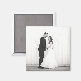 Imán Boda FOTO Recién casados Sr. y Sra. Black White Fa