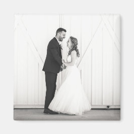 Imán Boda FOTO Recién casados Sr. y Sra. Black White Fa