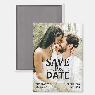 Imán Boda fotográfica personalizado Guardar la fecha