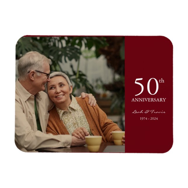 Imán Boda fotográfico personalizado del aniversario bla (Horizontal)