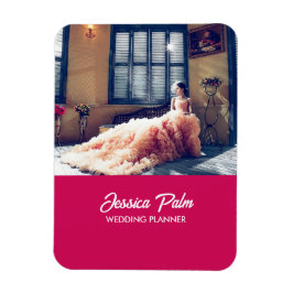 Imán boda fotográfico personalizado rosa