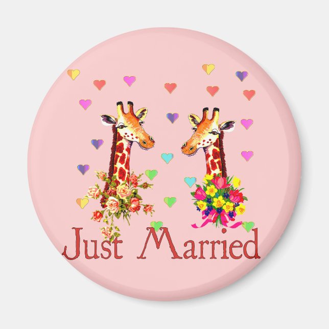 Imán Boda Giraffes (Frente)