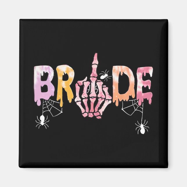 Imán Boda gótico Spooky Halloween Skeleton Bride Jus (Frente)