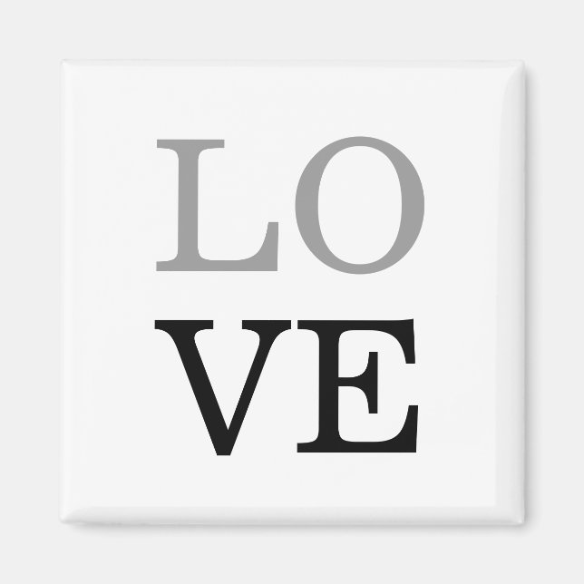 Imán Boda Gray Black Script Love (Frente)