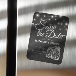 Imán Boda Guardar La Fecha Mason Jars String Lights