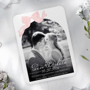 Imán Boda Guardar la invitación de fecha   Bow Photo