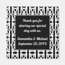 Imán Boda moderno Gracias A Black White Apreciation