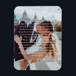 Imán Boda muestra papel falso envuelto en tela<br><div class="desc">Los votos bodas son una hermosa manera para que las parejas expresen su amor y compromiso entre ellas. Un Boda Voca Faux Wrapped Canvas Print con una foto de recién casados es la manera perfecta de capturar este momento especial en el tiempo. La impresión de lienzo presenta una imagen de...</div>