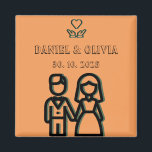 Imán Boda Naranja profundo<br><div class="desc">Imán Boda Naranja profundo</div>