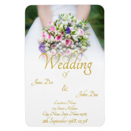 Imán Boda - novia con un ramo boda colorido