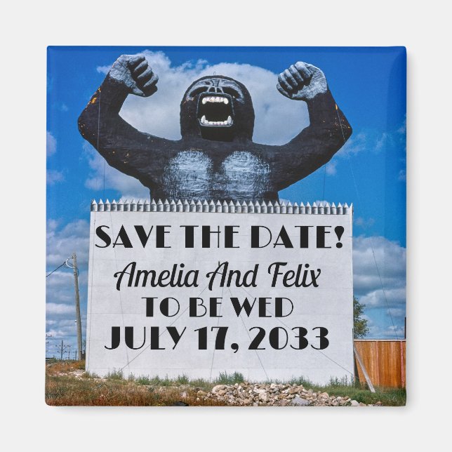 Imán Boda Offbeat, Boda divertido, Boda único (Frente)