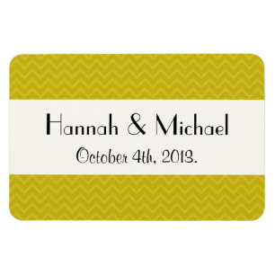 Imán Boda - Patrón Zigzag, patrón Chevron - Amarillo
