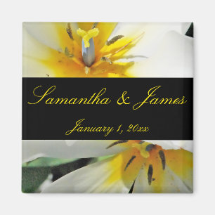 Imán Boda personal de Lilies Blancos Adentro