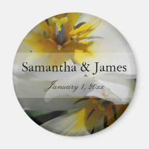 Imán Boda personal de Lilies Blancos Adentro