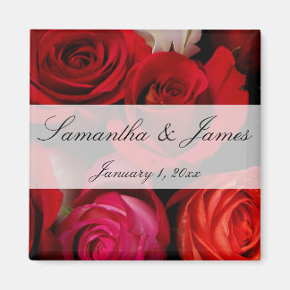 Imán Boda personal de Red Rose Bouquet
