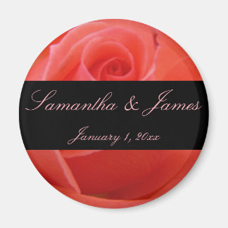 Imán Boda personal de rosa rosa rosa rosa blanco con pu