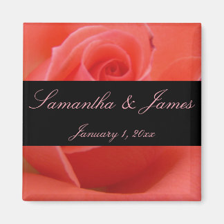 Imán Boda personal de rosa rosa rosa rosa blanco con pu