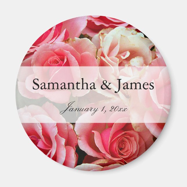 Imán Boda personal Rosa Bouquet (Frente)