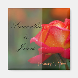 Imán Boda personal Rosa Roja y Amarilla