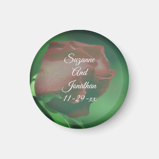 Imán Boda personalizada de Flor Rosebud Rosebud