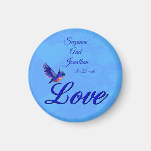 Imán Boda Personalizada Love Bluebird