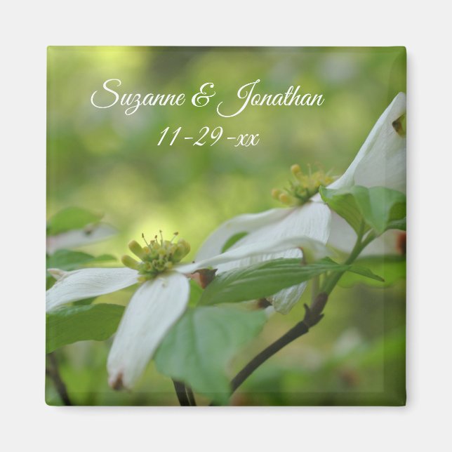 Imán Boda personalizado de flores de dogwood (Frente)