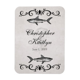 Imán Boda personalizado de tiburones y medusas
