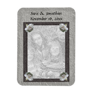 Imán Boda personalizado del marco fotográfico de rosas 