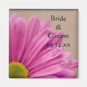 Imán Boda Pink Gerber Daisy