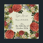 Imán Boda retro Floral BOHO Guardar imanes de fecha<br><div class="desc">.: Retro Floral BOHO Diseño .: Guardar imanes de fecha .: Estacionario y Decoración coincidente disponible en mi tienda</div>