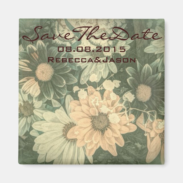 Imán boda retro hippie bohemia de verano (Frente)