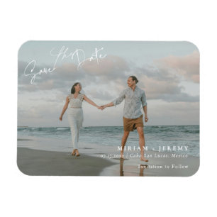 Imán Boda Romántica en Destino de Playa Foto Completa