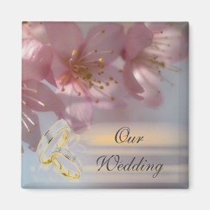 Imán Boda rosada floral