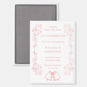 Imán Boda Rosada Salve Las Bells De La Fecha Magnet