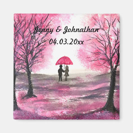 Imán Boda ruso ama el árbol de flores de cerezo de pare