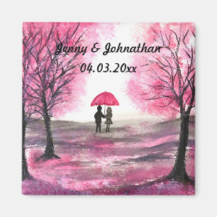 Imán Boda ruso ama el árbol de flores de cerezo de pare