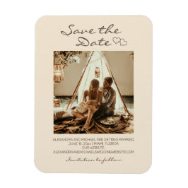 Imán Boda Rústica Boho Corazones 