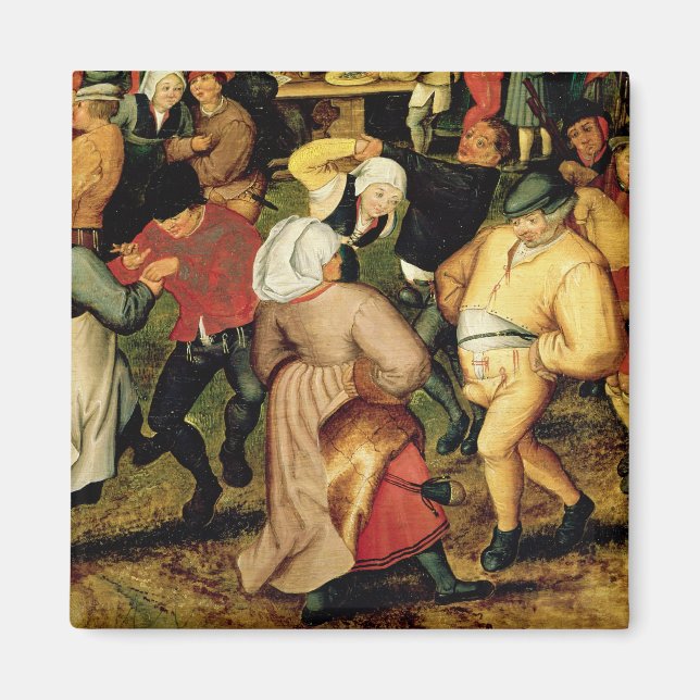 Imán Boda rústico, detalle de la gente bailando (Frente)