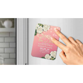 Imán Boda Salvar La Fecha Hidrangea Flores Claras Rosa