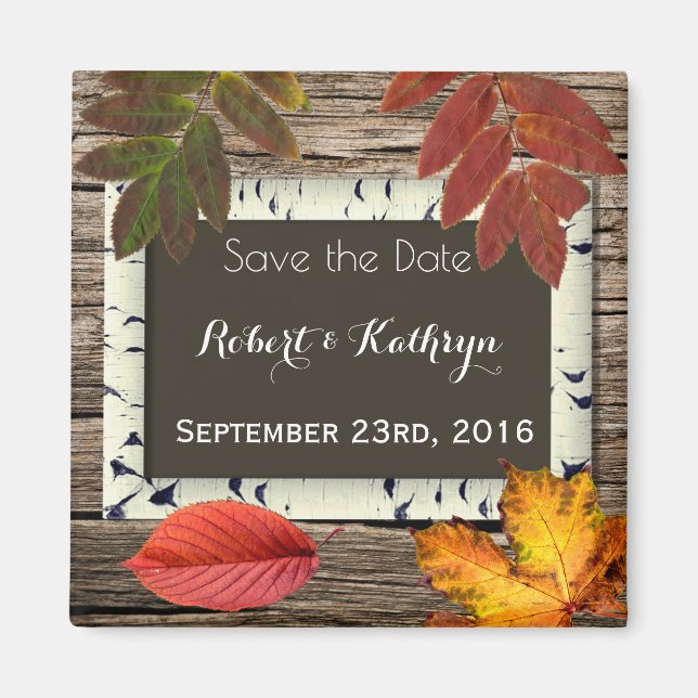 Imán Boda "Save the Date" de otoño (Frente)