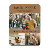 Boda Save the Date Marrón Moderno 3 Fotos