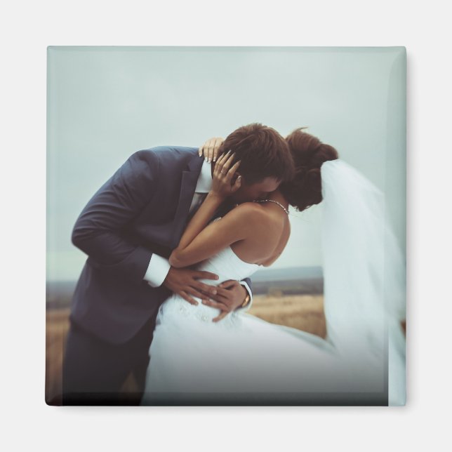 Imán Boda simple y personalizado foto de reciente apari (Frente)