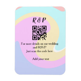 Imán Boda sitio web rsvp q r código añadir nombre texto