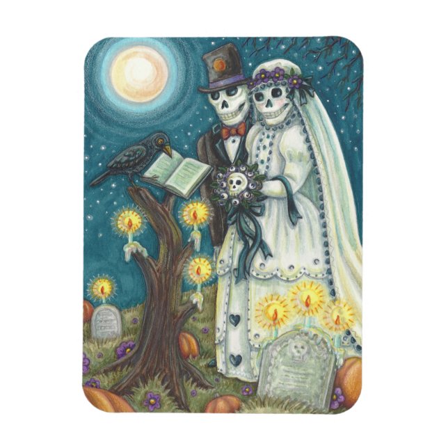Imán Boda SKELETON EN Rectángulo CEMETERY MAGNET (Vertical)