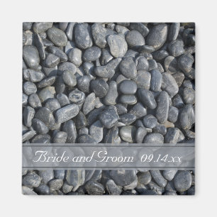 Imán Boda Smooth Black Pebbles