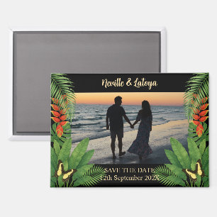 Imán Boda Tropical de Playa en el Caribe Guardar la Fec