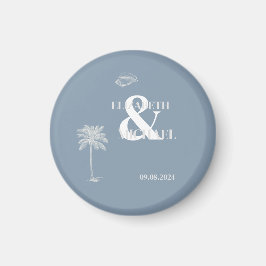 Imán Boda tropical minimalista Dusty Blue