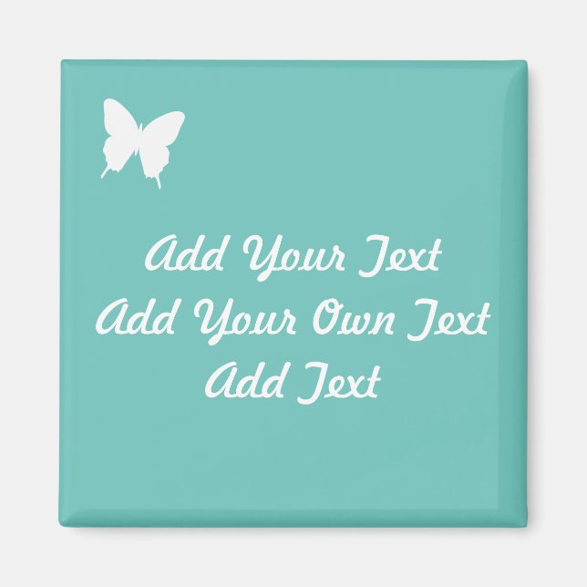 Imán Boda Turquesa De Mariposa Que Salva La Fecha Magne (Frente)